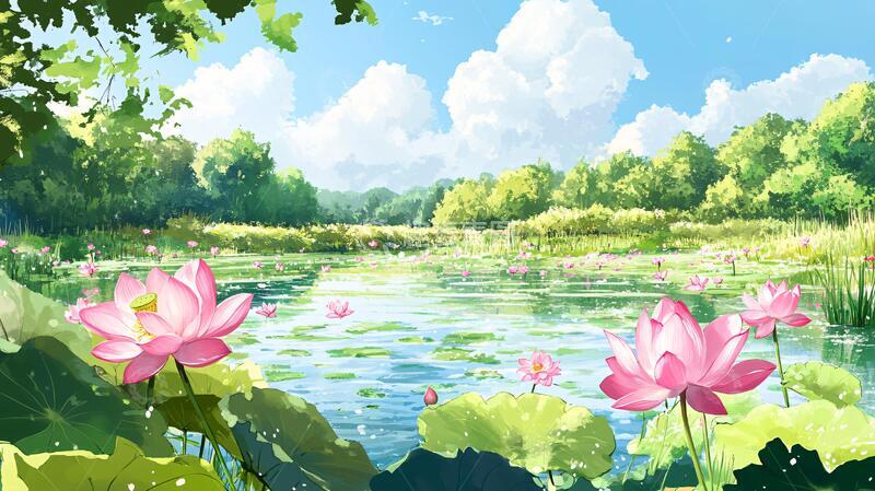 高清大图下载【趣麦麦图】唯美荷花池荷塘荷花唯美