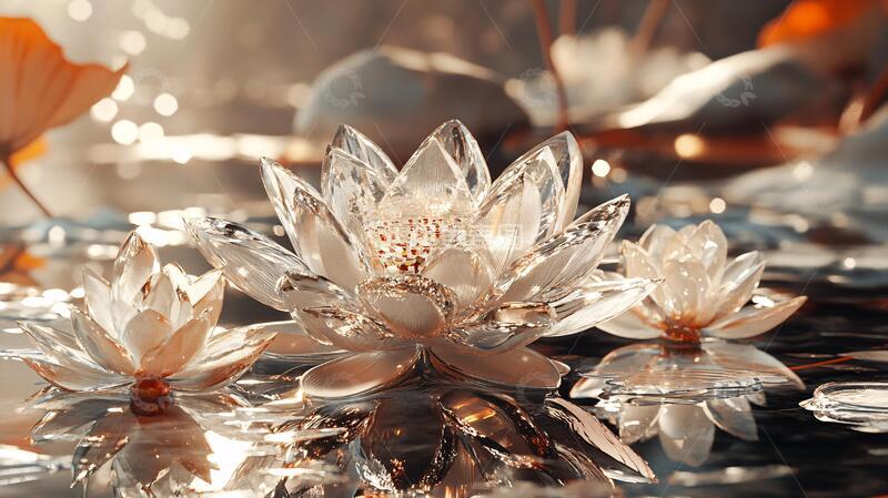 高清大图下载【趣麦麦图】唯美莲花倒影2