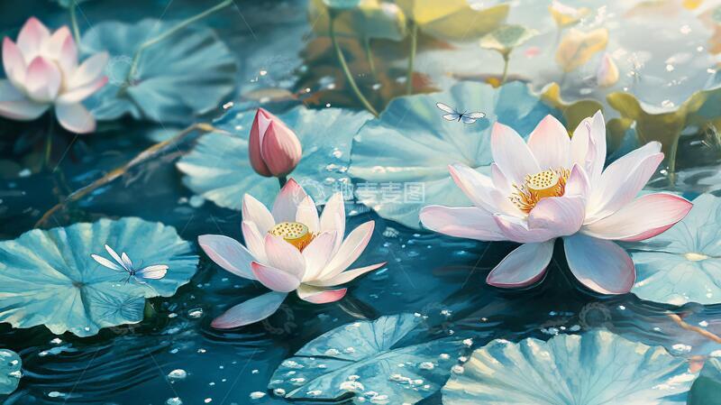 高清大图下载【趣麦麦图】荷花背景荷花莲花背景1
