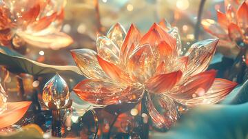 水晶荷花莲花荷花水晶