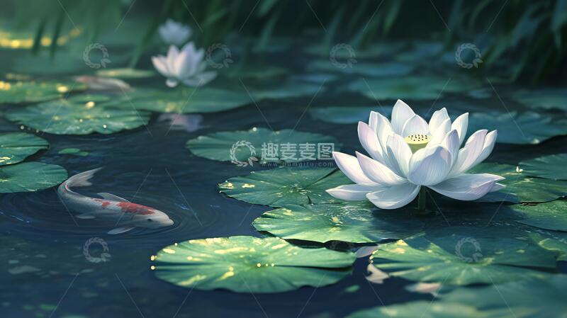 高清大图下载【趣麦麦图】唯美意境睡莲9