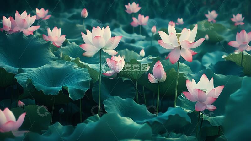 高清大图下载【趣麦麦图】荷花背景荷花梦幻背景