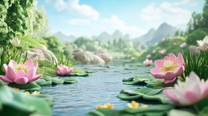 高清大图下载【趣麦麦图】荷花背景荷花背景场景