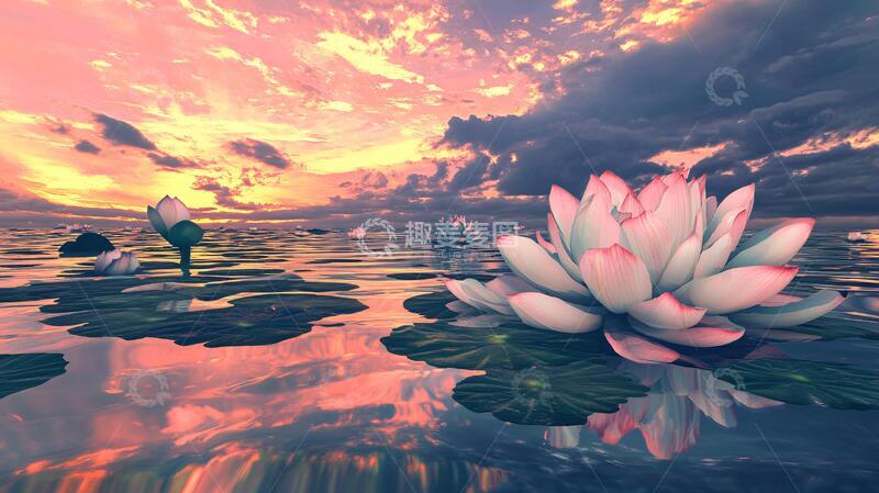 高清大图下载【趣麦麦图】荷花背景荷花莲花意境