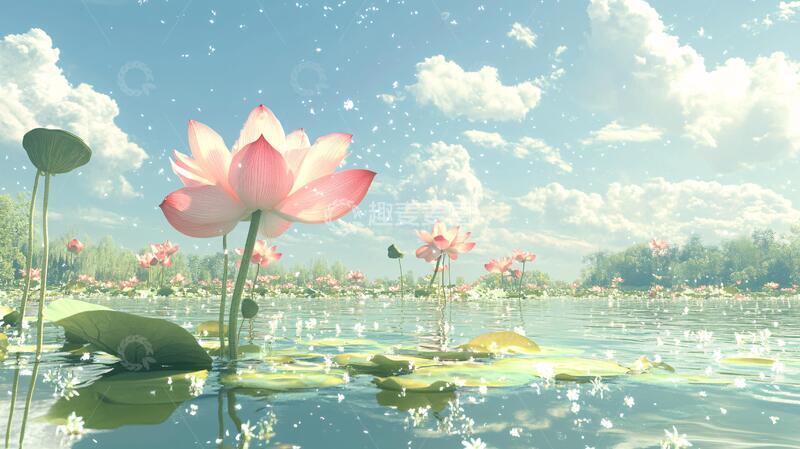 高清大图下载【趣麦麦图】荷花背景荷花莲花背景