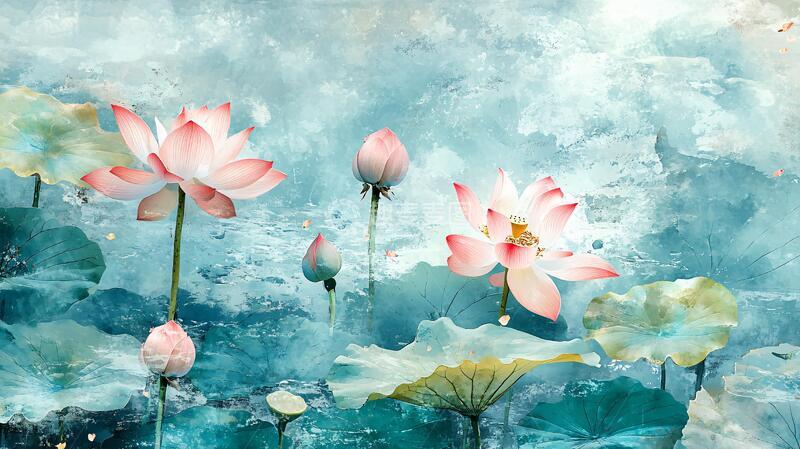 高清大图下载【趣麦麦图】数码手绘荷花11