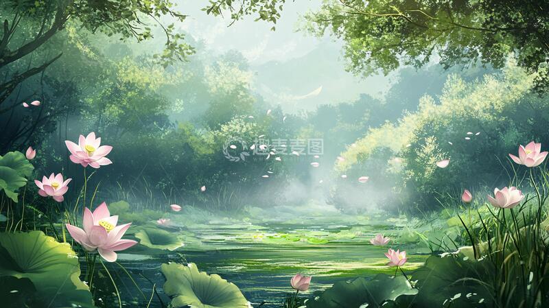 高清大图下载【趣麦麦图】唯美意境荷塘11