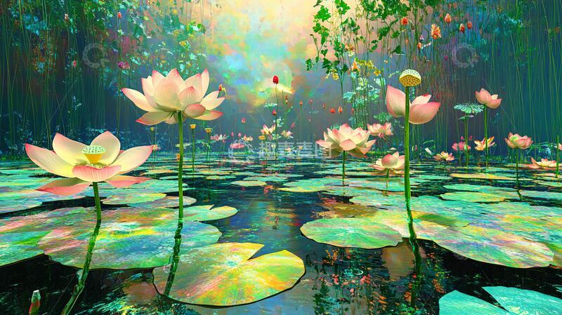 高清大图下载【趣麦麦图】荷花背景荷花莲花背景4