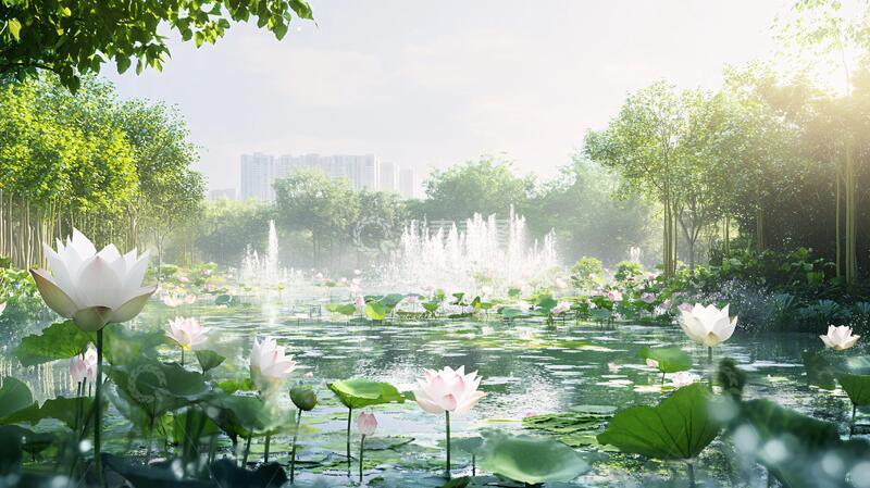 高清大图下载【趣麦麦图】荷花池效果图2