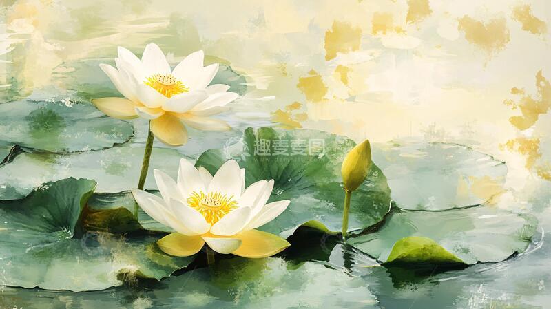 高清大图下载【趣麦麦图】写实画莲花睡莲1