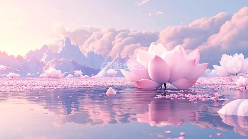 高清大图下载【趣麦麦图】唯美莲花倒影6