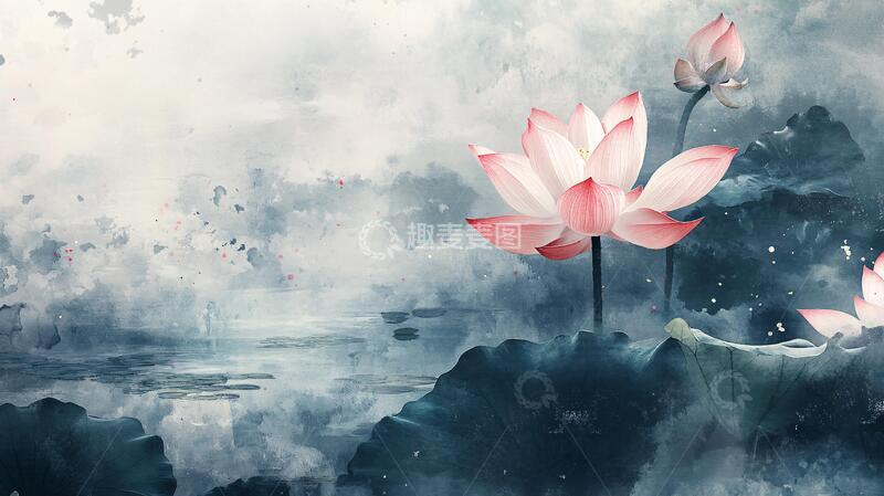 高清大图下载【趣麦麦图】梦幻荷花图荷花意境莲花