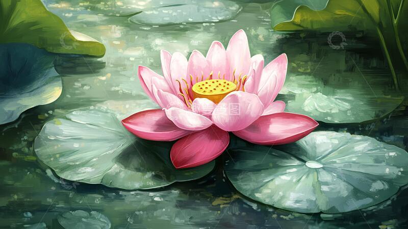 高清大图下载【趣麦麦图】睡莲插画插画荷花睡莲2