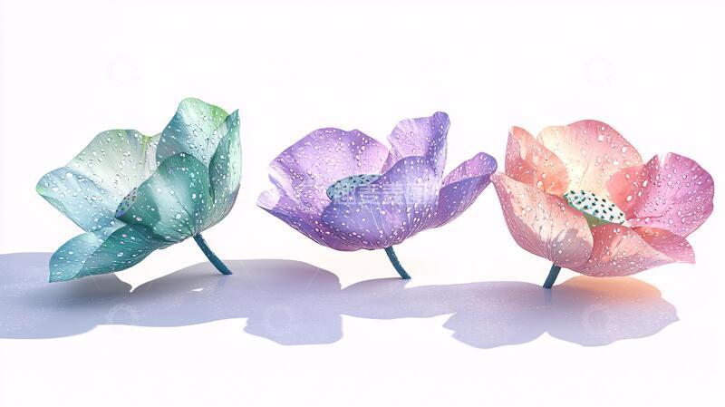 高清大图下载【趣麦麦图】花瓣艺术灯立体荷花花卉