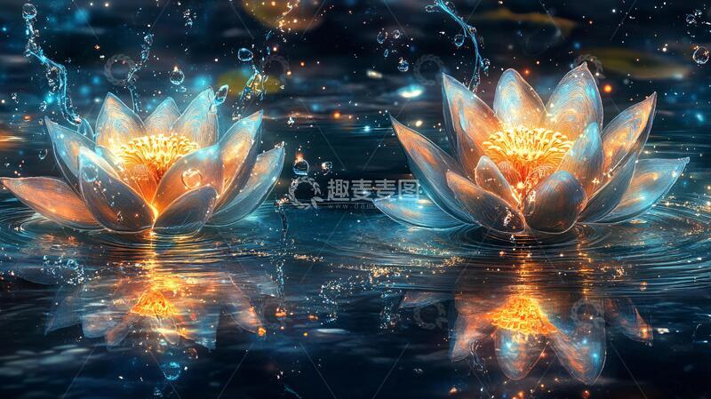 高清大图下载【趣麦麦图】唯美莲花倒影4