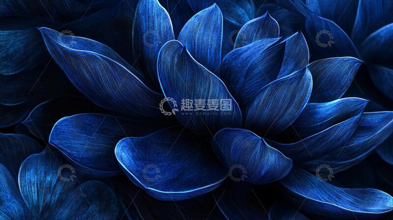 高清大图下载【趣麦麦图】蓝色颜色创意叶脉纹理