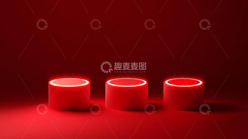 高清大图下载【趣麦麦图】霓虹灯展台底座立体场景