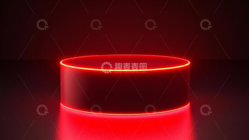 高清大图下载【趣麦麦图】霓虹灯展台圆形底座讲台