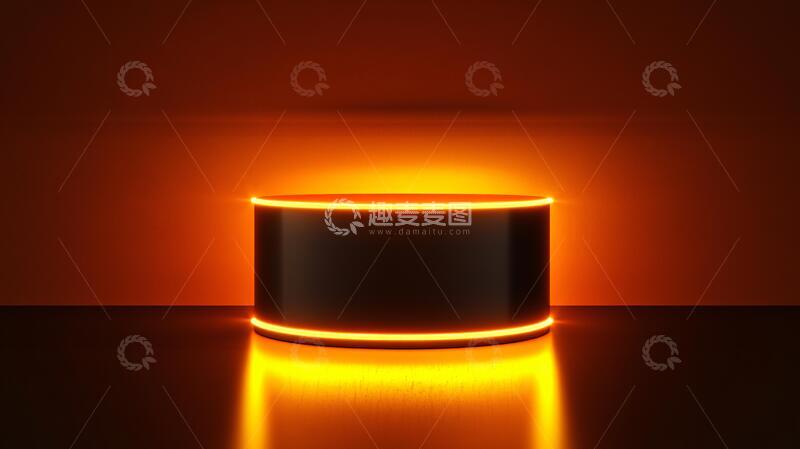 高清大图下载【趣麦麦图】霓虹灯展台平台前台圆形