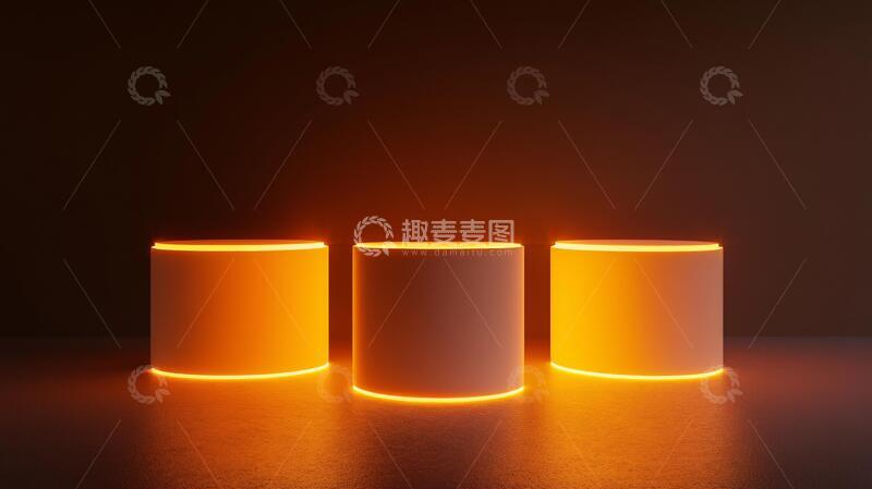 高清大图下载【趣麦麦图】发光展示台灯光光影平台