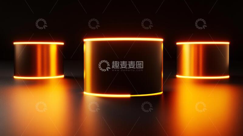 高清大图下载【趣麦麦图】发光展台金色光影产品