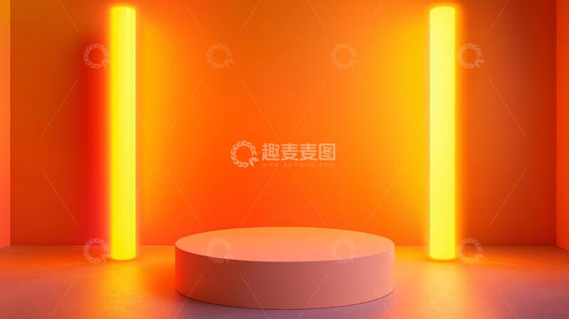 高清大图下载【趣麦麦图】简约秀场舞台橙色产品