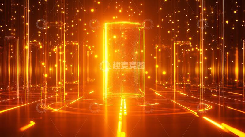 高清大图下载【趣麦麦图】科技门洞金色科技大门