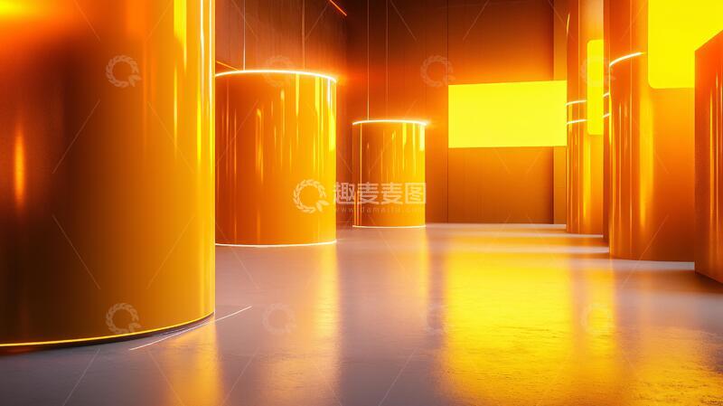 高清大图下载【趣麦麦图】简约秀场金色背景黄色