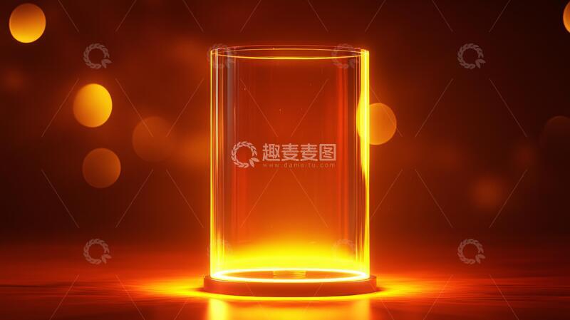 高清大图下载【趣麦麦图】金色圆柱展示台5