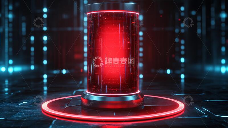 高清大图下载【趣麦麦图】科技风红色红色科技背景