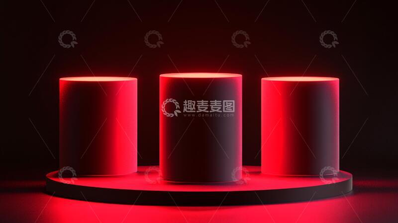 高清大图下载【趣麦麦图】粉色圆柱体展示台46