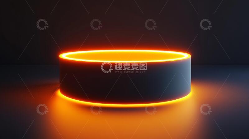 高清大图下载【趣麦麦图】霓虹灯展台圆形光影平台
