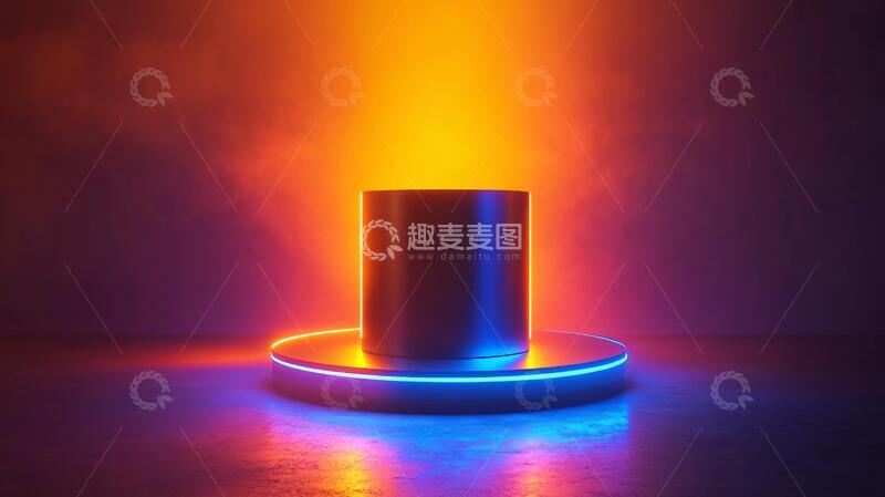 高清大图下载【趣麦麦图】霓虹灯展台讲台场景光影