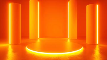 橙色舞台舞台橙色平台