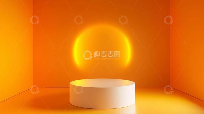 高清大图下载【趣麦麦图】简约秀场场景橙色产品