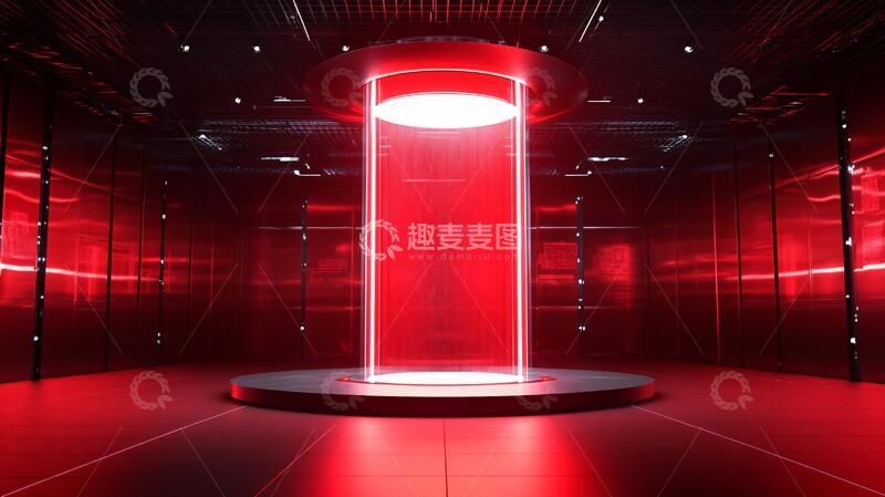 高清大图下载【趣麦麦图】红色科技风科技红色背景