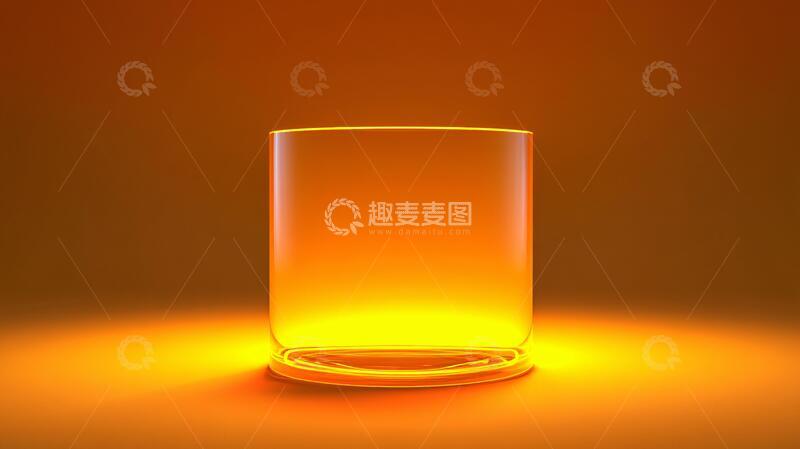 高清大图下载【趣麦麦图】玻璃拟物素材水杯金色