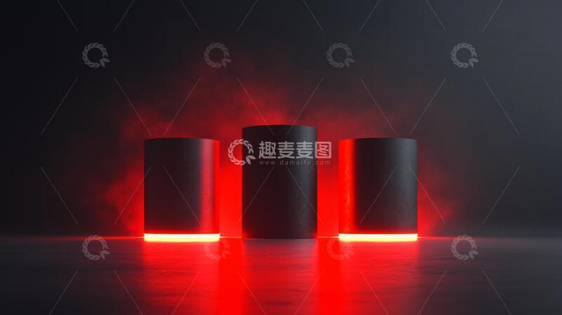 高清大图下载【趣麦麦图】发光展台科技底座光影