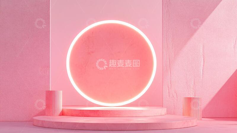 高清大图下载【趣麦麦图】粉色的展示台4