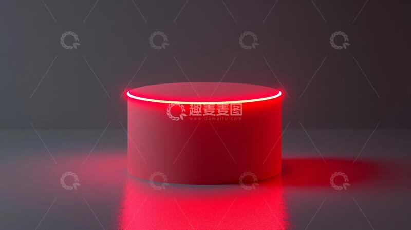 高清大图下载【趣麦麦图】发光展示台红色科技底座