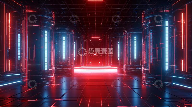 高清大图下载【趣麦麦图】科幻灯光走廊17