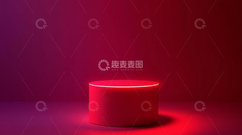 高清大图下载【趣麦麦图】深红色底座平台底座讲台