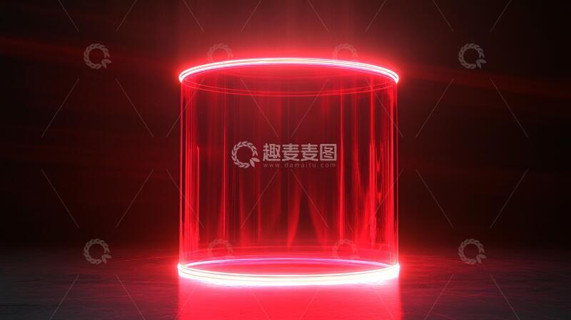 高清大图下载【趣麦麦图】霓虹灯展台粉色玻璃红色