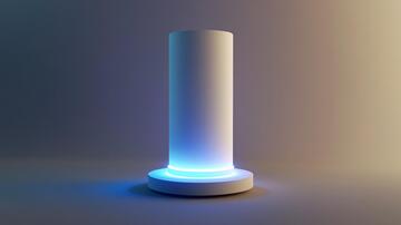 蓝色发光柱立体光柱蓝色