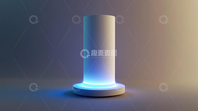 高清大图下载【趣麦麦图】蓝色发光柱立体光柱蓝色