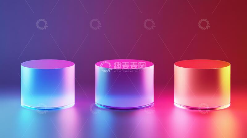 高清大图下载【趣麦麦图】立体渐变发光体设计19