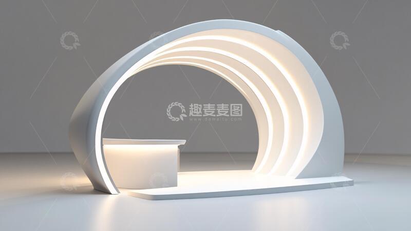 高清大图下载【趣麦麦图】拱型展台弧形异形灯饰