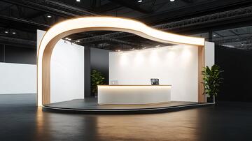 创意展会前台弧形展厅