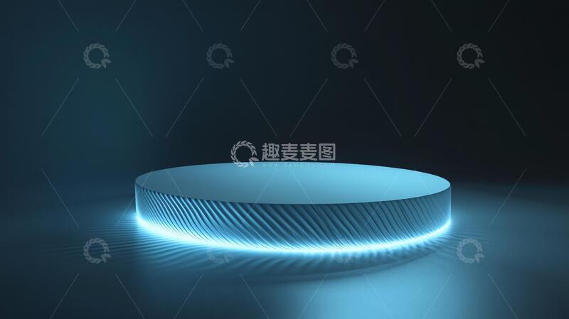 高清大图下载【趣麦麦图】光影平台平台圆形蓝色