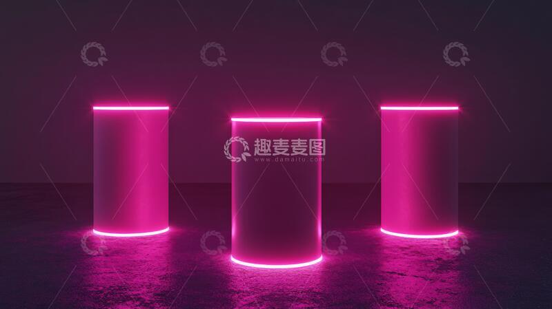 高清大图下载【趣麦麦图】粉色圆柱体展示台27